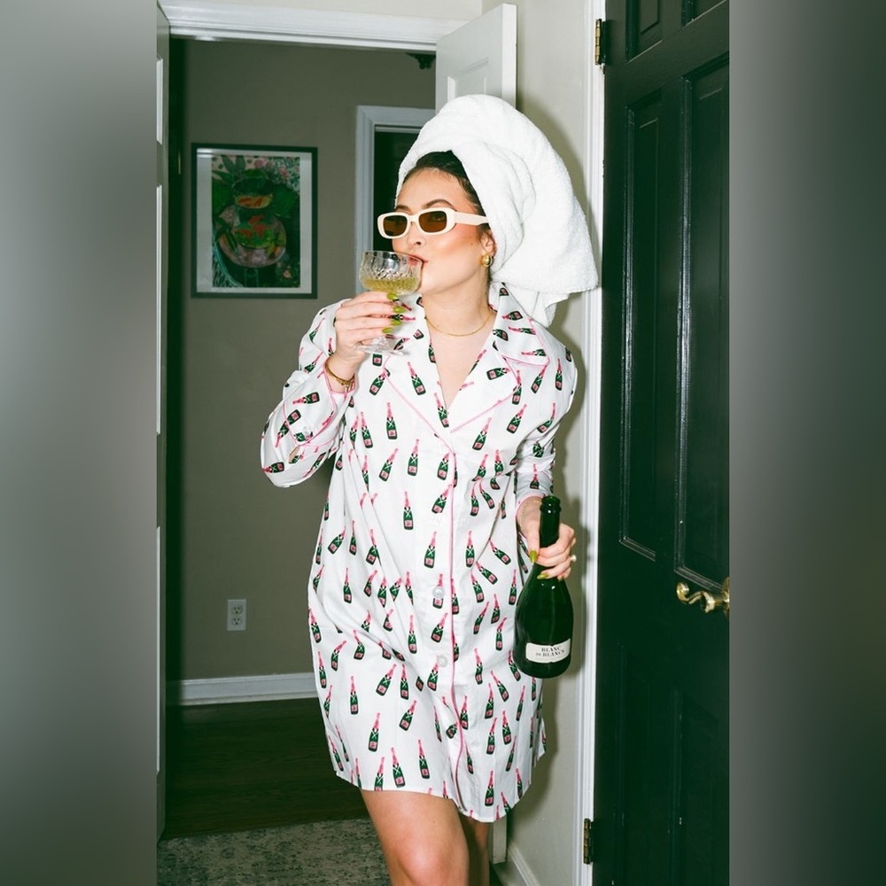 Champagne Bottle Print Women's Toss Designs Sleepwear